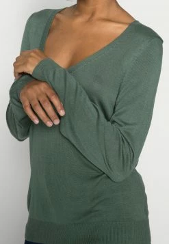 Anna Field OPEN V NECK JUMPER - Jersey De Punto - Green, Mujer -ANNA FIELD Ventas b46a206809cd4e198549cf6f841cb4e8