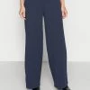 Anna Field BUTTON WAIST WIDE LEG PANTS - Pantalones - Dark Blue, Mujer -ANNA FIELD Ventas b5a21e464a5b4e78ba81fb51e43c0a58