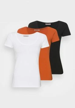 Anna Field 3 PACK - Camiseta Básica - Black/white/brown, Mujer -ANNA FIELD Ventas b70662b8415646519d4cfb20491cb807