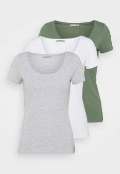 Anna Field 3 PACK - Camiseta Básica - White/mottled Light Grey/light Green, Mujer -ANNA FIELD Ventas b8cbca3d6ca846908581ba95a1a19db1