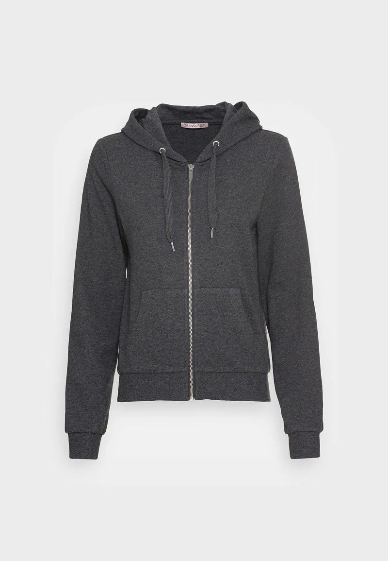 Anna Field SLIM FIT SWEAT JACKET - Sudadera Con Cremallera - Mottled Dark Grey, Mujer 6 Anna Field SLIM FIT SWEAT JACKET - Sudadera Con Cremallera - Mottled Dark Grey, Mujer - Imagen 4