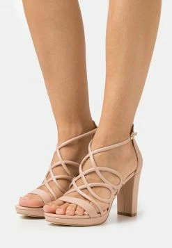 Anna Field LEATHER - Sandalias De Tacón - Beige, Mujer