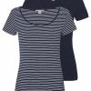 Anna Field 2 PACK - Camiseta Estampada - Navy/white, Mujer -ANNA FIELD Ventas bddd86b448ce4610b8f6636685a53960