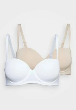 Anna Field 2 PACK - Sujetador Sin Tirantes/multiescote - White/nude, Mujer