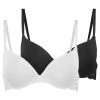 Anna Field NADINE 2PP TSHIRT BRA PLAIN MICRO W LACE WING - Sujetador Básico - Black/white, Mujer
