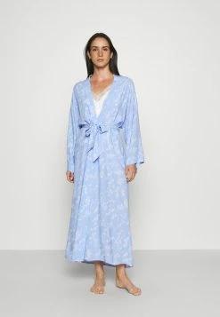 Anna Field LISHA LONG PRINTED ROBE - Albornoz - Blue Denim, Mujer