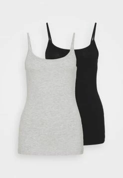 Anna Field 2 PACK - Top - Black/mottled Light Grey, Mujer