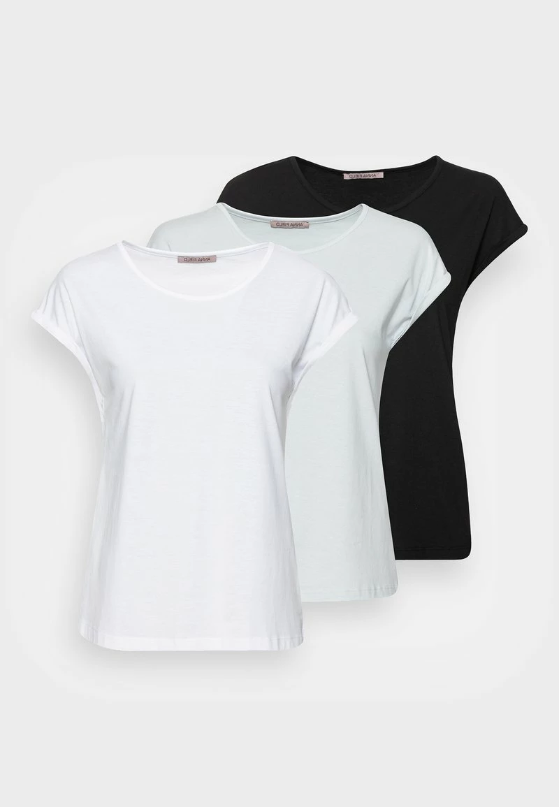 Anna Field 3 PACK - Camiseta Básica - Black/white/light Blue, Mujer 7 Anna Field 3 PACK - Camiseta Básica - Black/white/light Blue, Mujer - Imagen 5