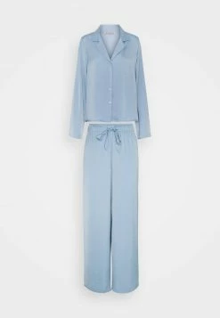 Anna Field HAMMERED SATIN PJ SET - Pijama - Blue Denim, Mujer