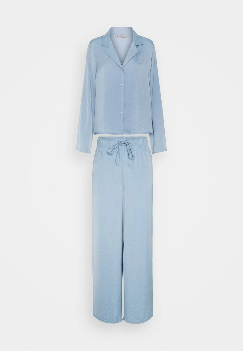 Anna Field HAMMERED SATIN PJ SET - Pijama - Blue Denim, Mujer 3 Anna Field HAMMERED SATIN PJ SET - Pijama - Blue Denim, Mujer