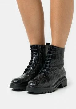 Anna Field LEATHER - Botines Con Plataforma - Black, Mujer