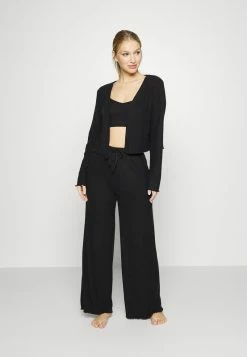 Anna Field 3 PIECE COSY RIB SET - Pijama - Black, Mujer