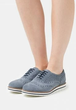 Anna Field LEATHER - Zapatos Con Cordones - Blue, Mujer