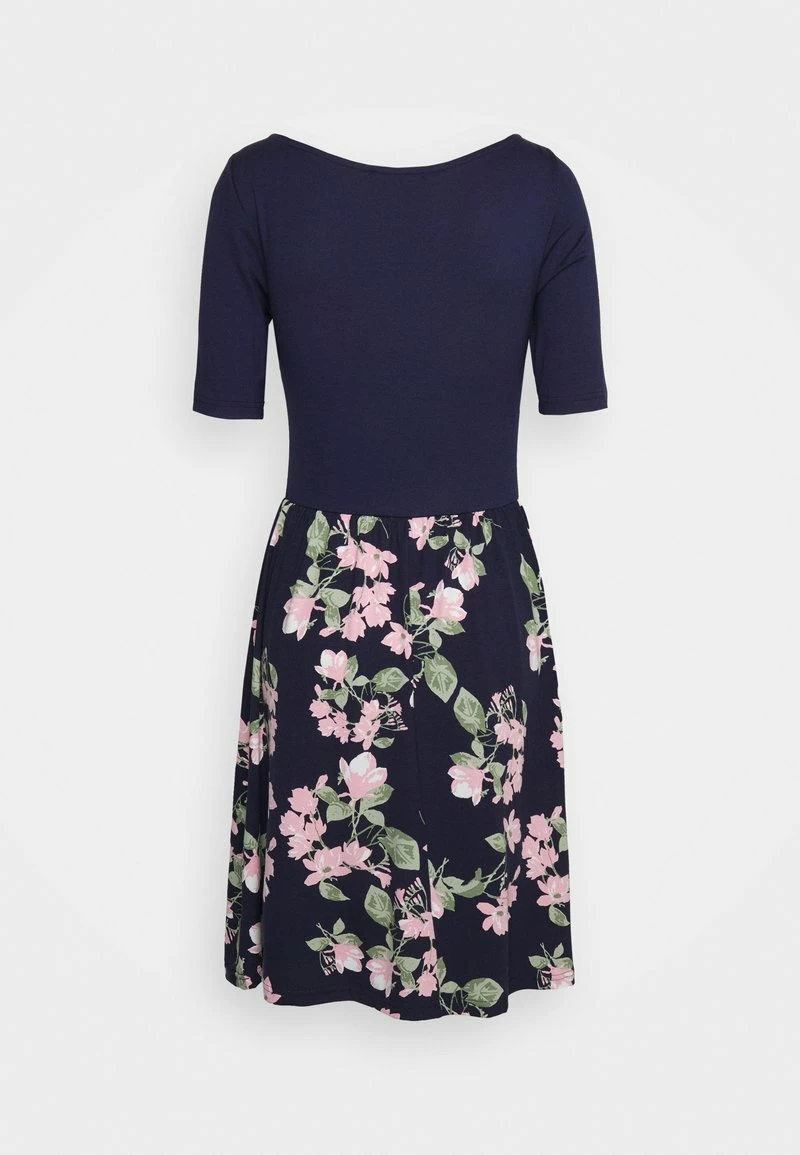 Anna Field BOAT NECK PRINT DRESS WITH SOLID SKIRT - Vestido Ligero - Dark Blue, Mujer 4 Anna Field BOAT NECK PRINT DRESS WITH SOLID SKIRT - Vestido Ligero - Dark Blue, Mujer - Imagen 2