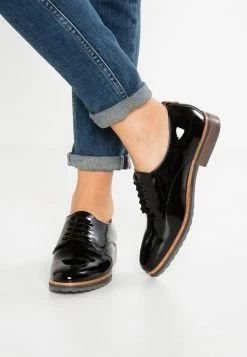 Anna Field LEATHER FLAT SHOES - Zapatos De Vestir - Black, Mujer