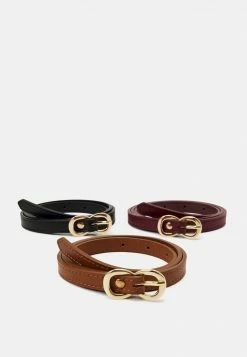 Anna Field 3 PACK - Cinturón - Black /bordeaux/cognac, Mujer