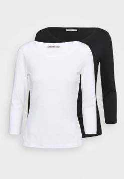 Anna Field 2 PACK - Camiseta De Manga Larga - White/black, Mujer -ANNA FIELD Ventas e9103d8e05a6451786eb0ce01a8aec49
