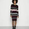 Anna Field REGULAR FIT STRIPES DRESS - Vestido De Punto - Black/red/pink, Mujer -ANNA FIELD Ventas eaa557d83be742e49cf42a55d53086a0