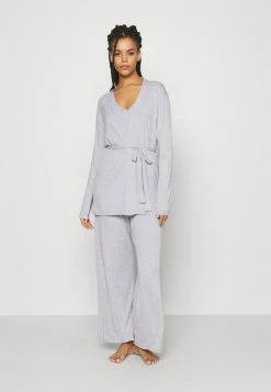 Anna Field 3 PIECE JERSEY LOUNGE SET - Pijama - Mottled Light Grey, Mujer