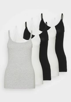 Anna Field 5 PACK - Top - Black/white/mottled Light Grey, Mujer