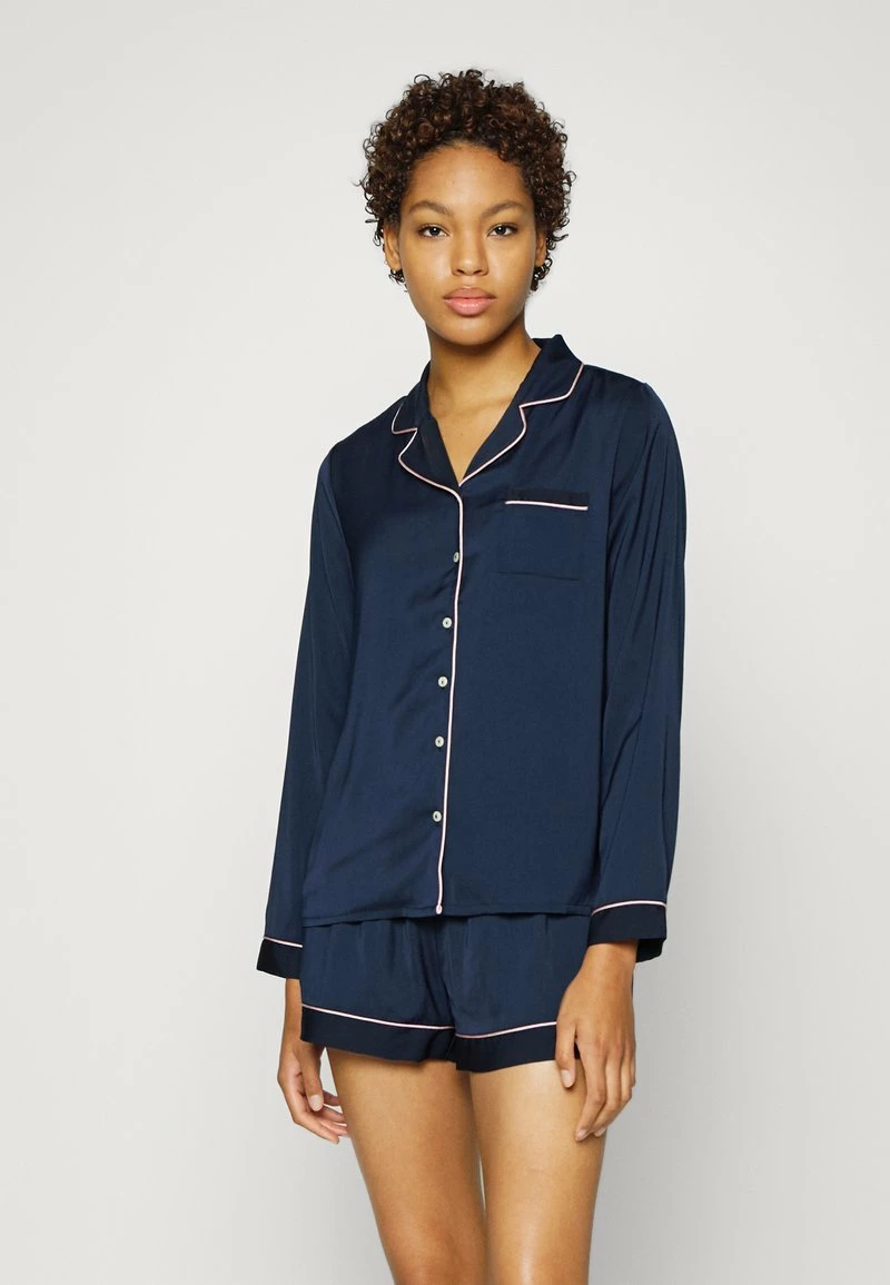 Anna Field AMANDA LONG SLEEVE SHORT SET - Pijama - Dark Blue, Mujer 3 Anna Field AMANDA LONG SLEEVE SHORT SET - Pijama - Dark Blue, Mujer