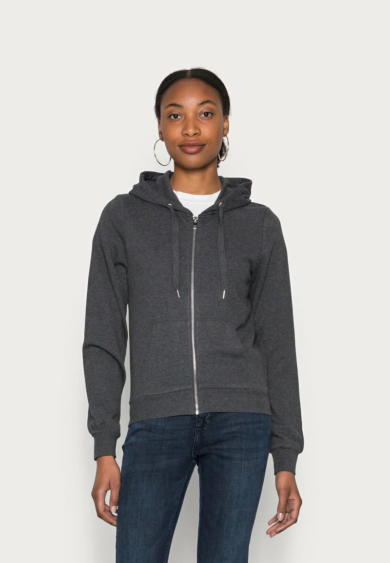 Anna Field SLIM FIT SWEAT JACKET - Sudadera Con Cremallera - Mottled Dark Grey, Mujer 3 Anna Field SLIM FIT SWEAT JACKET - Sudadera Con Cremallera - Mottled Dark Grey, Mujer